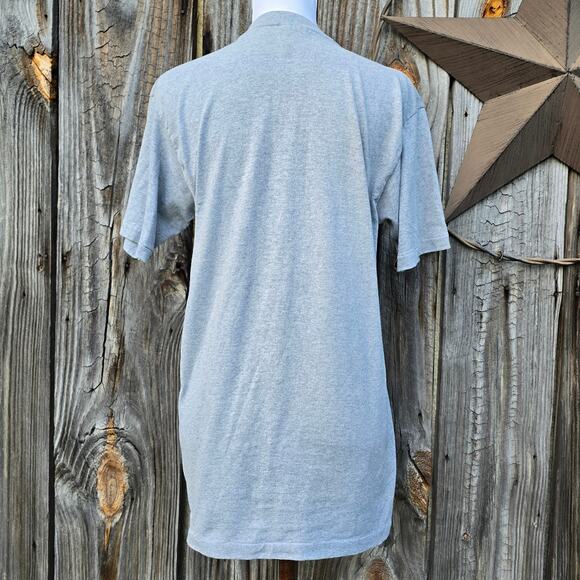 VTG Tshirt Gray Hanes Size L Shindaiwa Graphic Print Single Stitch Short Sleeve - Picture 3 of 8